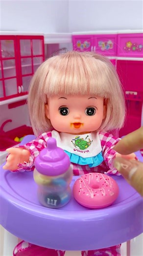 Satisfying With Unboxing Doll Morning Routine Toy Set, ASMR Video #shorts