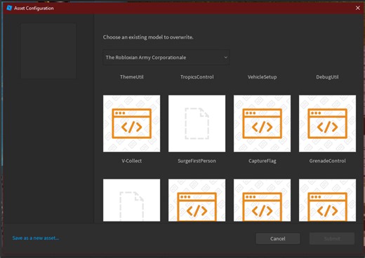 Unable to upload to certain models using the new configure asset window