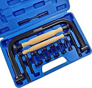 SIXIWANZI 12pcs Valve Spring Compressor Tool with Valve Lapping Tool for Car, Motorcycle, ATV, and Small Engines