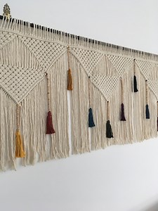 Large Multi Color Macrame Wall Hanging, Over Bed Art, Textile Wall Decor, King Headboard - Etsy