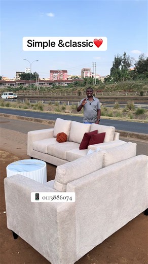 Beige Two-Seater Sofa Review — Simple & Classic Living Room Set