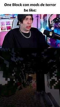 Rubius jugando One block con mods de terror be like: #minecraft #rubius #reaccion