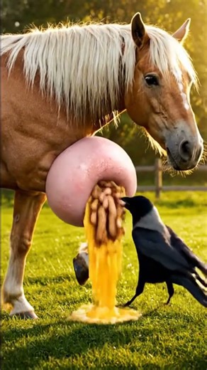 💥 Unbelievable Burst! Giant Horse Tumor Explodes for Crow! #shocking #viralshorts #ultimate