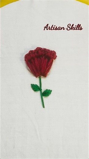 Small rose🌹hand embroidery design #shorts #embroidery #beginners #artisanskills