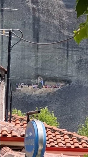 View Into Meteora Mountain Monastery Living