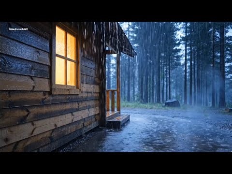 Thunder Rain in the Cabin of the Woods for Deep Sleep and Meditation | PitterPatterASMR