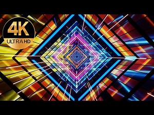 10 hour 4k Meditation Square Tunnel fast moving Metallic Rainbow Color abstract Video Background
