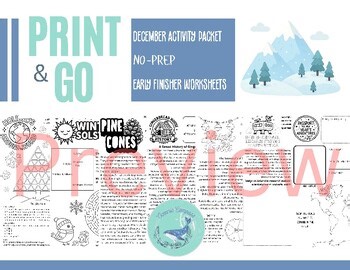 December Activity Packet | No-Prep Early Finisher Worksheets