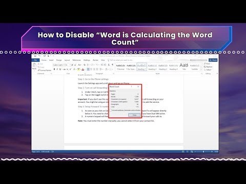 How to Disable “Word is Calculating the Word Count”