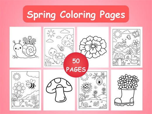Easy Spring and Easter Coloring Pages for Kids – Seasonal Activity Sheets – Bold Toddler Coloring Printable PDF - Etsy