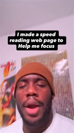 bruh on Instagram: "I made a speed reading website on GitHub pages using html, css and java script. It’s using the RSVP method to help you focus on the words with no wasted eye movements"