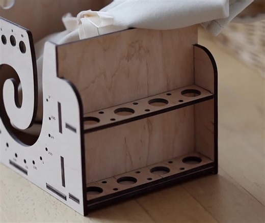 Yarn Storage Box, Yarn Organizer Box, Knitting Needle Holder, Wooden Yarn Bowl, Yarn Holder for Crochet, Crochet Storage Box, Craft Organizer - Etsy