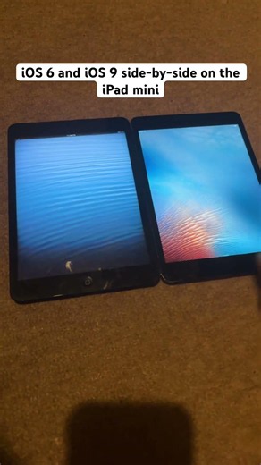 iOS 6 and iOS 9 side-by-side on the iPad mini