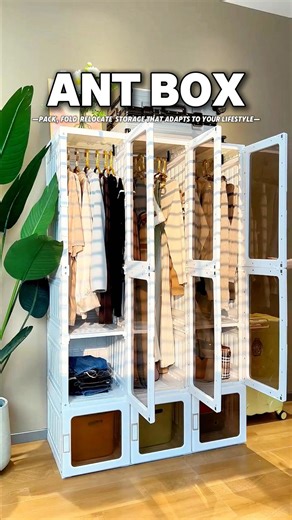 ANTBOX Foldable Wardrobe 🧸 A wardrobe that adapts to your lifestyle. ANTBOX is designed for those who need flexible and functional storage solutions. 🛠️ Assemble in seconds—no hassle, no tools. 📦 Foldable and space-saving—perfect for tight living spaces. 💪 Durable frame can hold heavy items like coats, bags, and shoes. 🚪 Magnetic doors provide quick access while keeping everything neat. With ANTBOX, your home is always organized, stylish, and clutter-free. | Ant Box