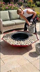 We Turned an Umbrella Into a Concrete Fire Pit!