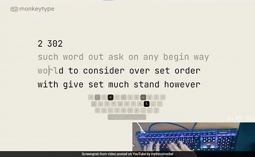 A 'Rocket' Blasts: YouTuber Achieves Typing Speed Of Over 300 Words Per Minute