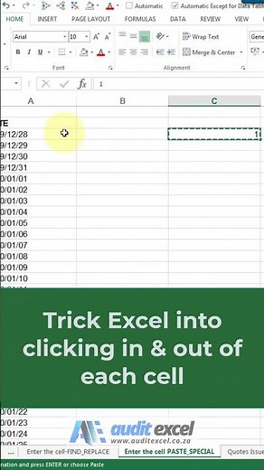 Click into every cell in Excel to trigger number recognition #msexcel #excel #dataanalysis