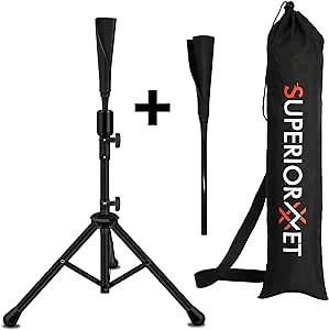 Portable Baseball Batting Tee,Tripod Batting Tee Stand for Youth and Adults,Adjustable Baseball Tee Trainer with 2 Holders