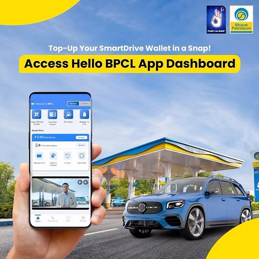 A hassle-free way to top up your SmartDrive wallet by simply accessing the recharge option on the Dashboard of the Hello BPCL app. Enjoy the perks of every fuelling transaction with attractive cashback and Petromiles (BPCL Loyalty Points) that you can redeem later. Plus, recharge with your BPCL SBI Credit Card for even more rewards! Experience seamless driving experiences with SmartDrive, where technology meets convenience. #bpcl #SmartDrive #speed #pureforsure #fuel @bpclimited @bpclmaklubes | 
