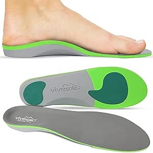 ViveSole Arch Support Insoles for Men & Women - Orthotic Inserts for Plantar Fasciitis, High Arches, Flat Feet - Shoe Inserts for Comfort and Relief, Back, Fascia, Foot and Heel Pain - Full Length
