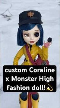 totally obsessed with how coraline turned out! #monsterhigh #doll #coraline #ooakdoll #dollrepaint