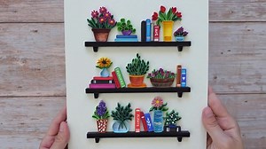 Plant & Book Shelf Quilling: Watercolor Base (digital Download) - Etsy