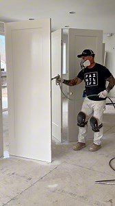 Tips spraying flat panel door! Spraying with my TriTech T5. #cooltools #paintingtips | The Idaho Painter