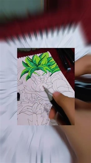 broly drawing with ☠️✨editing#dragonballz#sketch