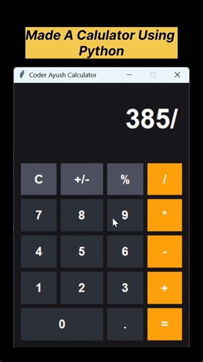 Python Mini Project: iOS Dark Theme Calculator 💻 #shorts
