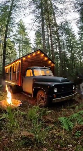 Restoring an Abandoned Military Truck into a Tiny Home (Time-Lapse) #shorts