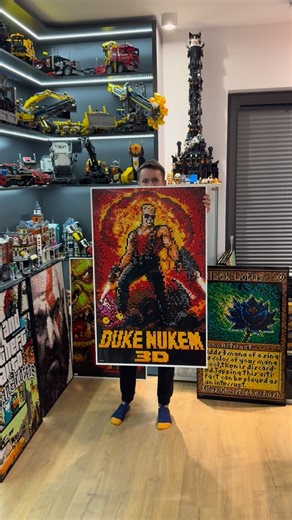 Artur Godlewski on Instagram: "Duke Nukem 3D, but it’s LEGO build with 11000 pieces 🔥 #lego #legoart #pixelart #dukenukem #dukenukem3d #itstimetokickassandchewbubblegum #legomoc #myowncreation"