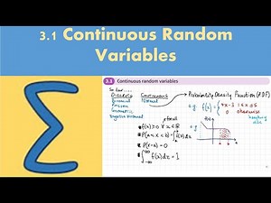 3.1 Continuous random variables (FURTHER STATISTICS 2 - Chapter 3: Continuous distributions)