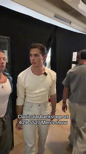 #Clavicular spotter backstage at 424’s SS27 show in Paris #424 #tiktokfashion #pfw #dazedfashiontv