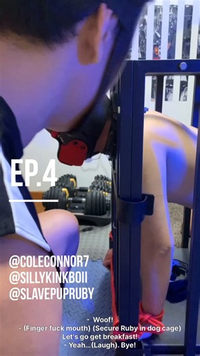 Pup Ruby 🔴Part 3/4Every pup needs the right balance of rest and play to grow into a proper adult dog.Our Pup (@SlavePupRuby) is no exception.Watch him happily “enjoying” some cage time while we play him inside.Co-dom: @SillyKinkBoii～～～每只小狗都需要休息与玩耍的适当平衡，才能成长为合格的成年狗。我们的小狗（@SlavePupRuby）也不例外。来看他正「快乐地享受」着他的狗笼时光，而我们好好和他玩耍。