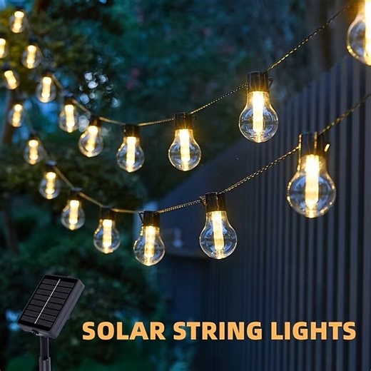 Solar Powered Outdoor Camping Atmosphere Light 5m 20LEDs 8 Modes of Lighting Solar Globe String Light Holiday Wedding Party Garden Balcony Decoration