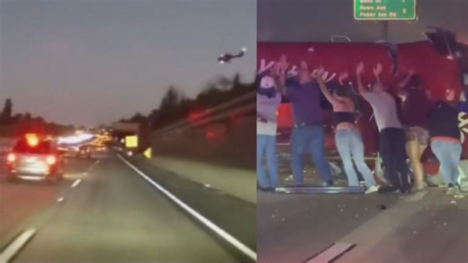 Helicopter crashes into California highway, bystanders run to help passengers