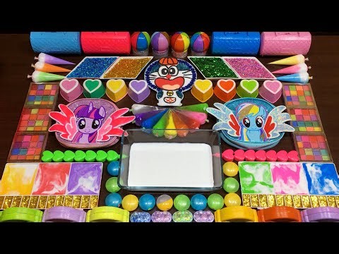 The Most Beautiful Rainbow Slime Setup Ever – Doraemon and My Little Pony Edition | Slime ASMR #1705