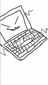 Evil laptop computer cartoon short
