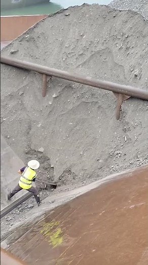 Barge unloading | Satisfying VIdeo | Relaxing video #excavator#barge #ship #automobile