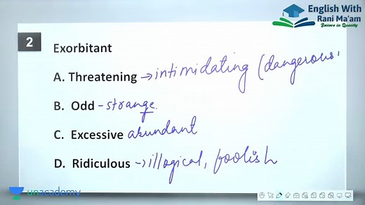 Exorbitant | Vocab | Synonyms | English With Rani Ma'am #vocabulary #synonyms | English With RANI MAM