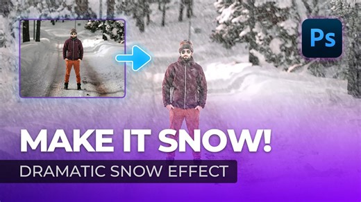 How to add realistic falling snow to your photos! #photoshop