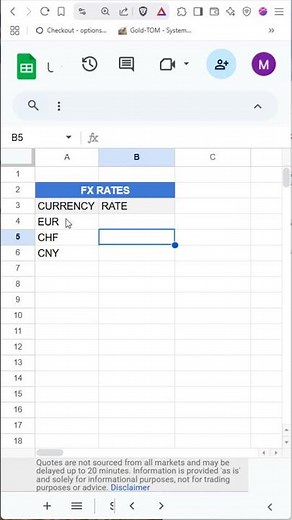 💸 Live Currency in Google Sheets – Easy Trick! #googlesheets