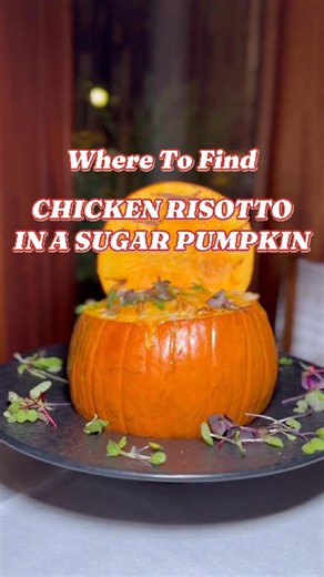 Did you know You can get this Pumpkin Chicken Risotto served in a Sugar pumpkin At Tresca in Boston's North End. 🎥 @Forkingwitharmani | Taste of Massachusetts