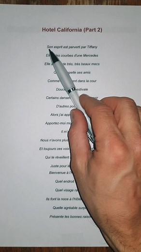 Traduction française de Hotel California Part 2