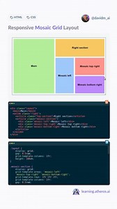 585 reactions · 216 shares | Create this layout using #css grid . . . By- @davidm_ai Follow for more Unique Ideas . . #code in the comments #webdeveloper #webdev #htmless #htmlcssjs #codingforbeginners #coders #coding #learntocode #learncoding #codingforbeginners #csstips #csstricks #webdesign #css3 #css | Unique Ideas | Facebook