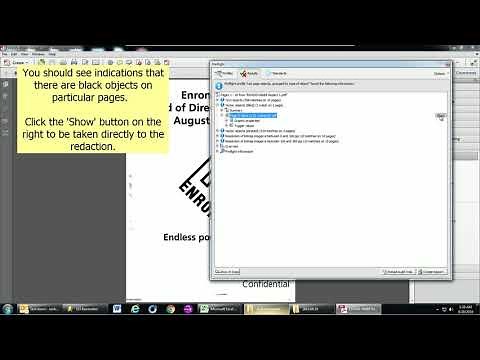 Demonstration of How to Find Redactions in PDF Files Using the Adobe Acrobat Preflight Tool