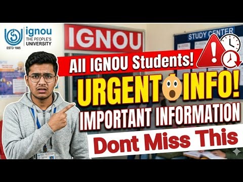 URGENT VIDEO ALL IGNOU STUDENTS ( DON'T MISS) | Exam, Assignment, Practical, Re Registration