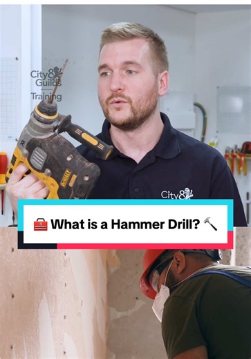 Tutor Chris reveals why every electrician needs to know how to use a hammer drill properly 👀 #HammerDrill #ElectricianLife #CityAndGuildsTraining #ElectricalTraining #Tools