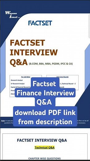 #Factset Finance Interview Questions and Answers PDF Download #shorts #mbajobs #ipcc #cajobs