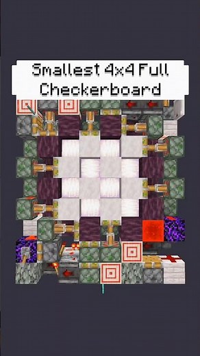 Minecraft Smallest 4x4 Piston Door (Full Checkerboard)